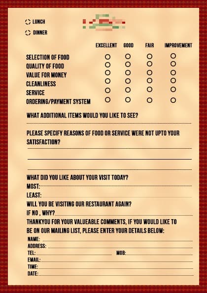 Comment Card