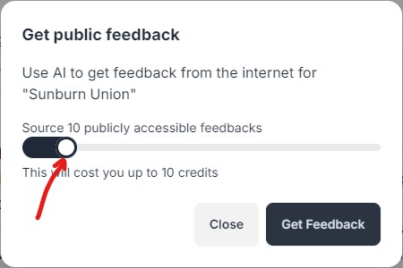 Feedback count slider